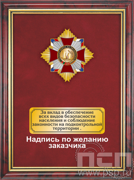 5.7.22.61. Панно с нагрудным знаком "35 лет со дня вывода советских войск из Афганистана" на бархате в рамке