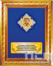 5.7.Б.5.3. Панно со знаком "120 лет Войскам РЭБ МО РФ" на бархате