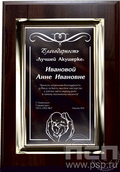 18213/BR. Накладка для гравирования "День медицинского работника"