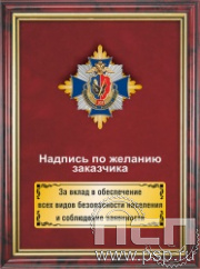 5.7.01.249. Панно с нагрудным знаком "105 лет Уголовный розыск" на бархате в рамке
