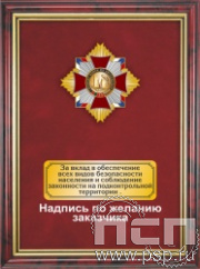 5.7.22.61. Панно с нагрудным знаком "35 лет со дня вывода советских войск из Афганистана" на бархате в рамке