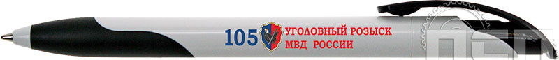 2417бч. Ручка шариковая Challenger Soft бело-черная "105 лет Уголовный розыск"