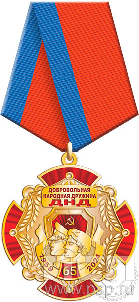 5.2к(a). Нагрудный знак "65 лет Добровольная народная дружина"