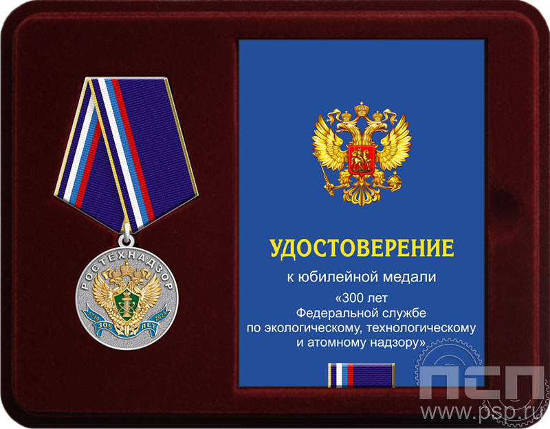 Комплект наградной "305 лет Ростехнадзор Федеральной службе по экологическому, технологическому и атомному надзору"