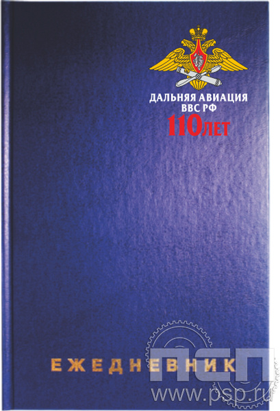 1.3.4.29. Ежедневник A5 синий "110 лет Дальняя Авиация ВВС России"